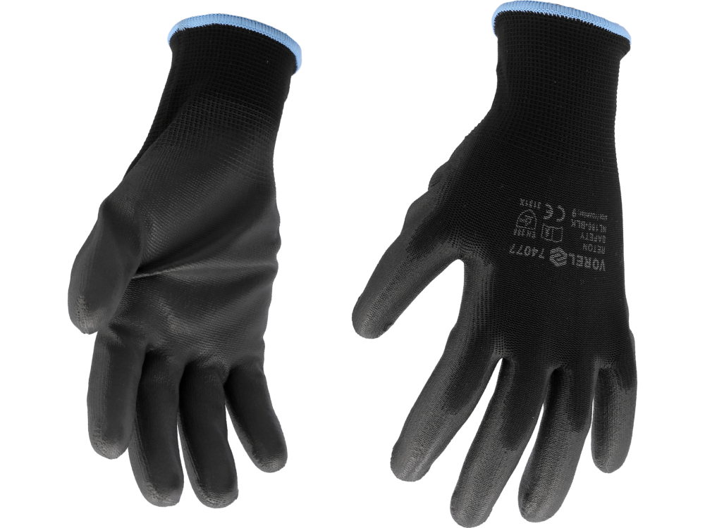 WORKING GLOVES BLACK 9" W/O HEADER [3]