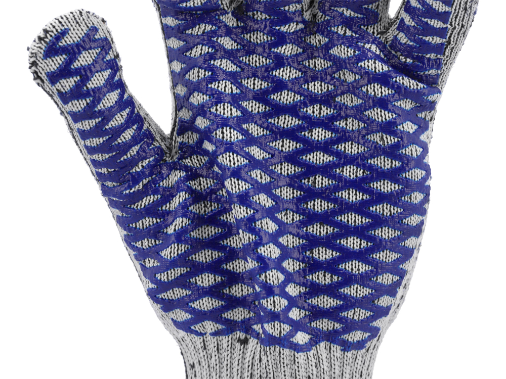 SPOTTED COTTON GARDEN GLOVES PVC CROSS10 [6]