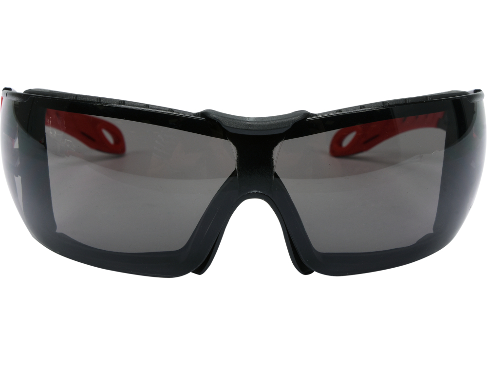 SAFETY GLASSES WITH GREY LENSES AND ELASTIC STRAP [4]