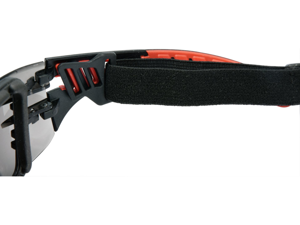 SAFETY GLASSES WITH GREY LENSES AND ELASTIC STRAP [5]