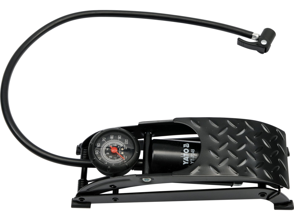 FOOT PUMP WITH GAUGE  WITH SINGLE STEEL BARREL [2]