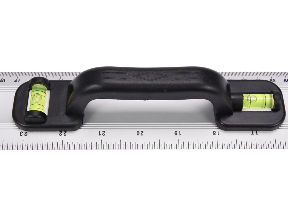 ALUMINIUM RULER 1000 MM WITH HOLDER AND 2 VIALS [4]