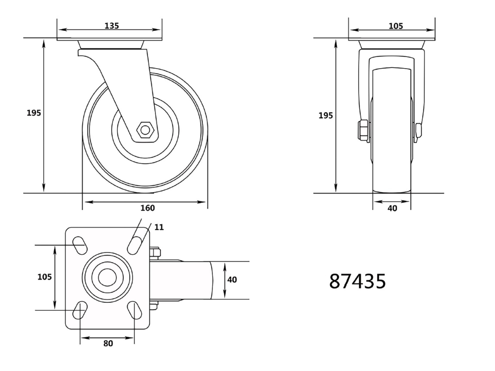 POLYAMIDE SWIVEL CASTER [2]