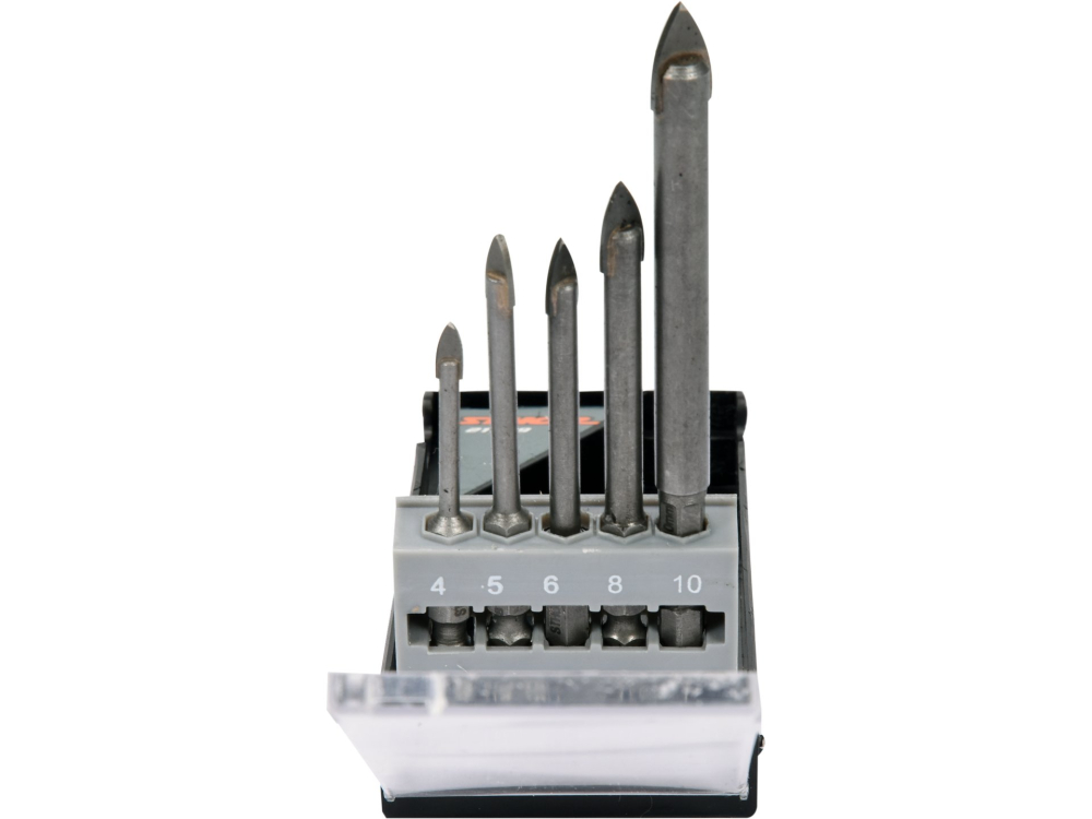 5PCS SET OF GLASS AND TILE DRILLS 4-10MM HEX [3]