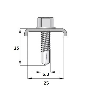 Set 100 buc  Clema Verde pentru fixare gard 20x30 cu surub autoforant 6.3X25 RAL6005 [3]