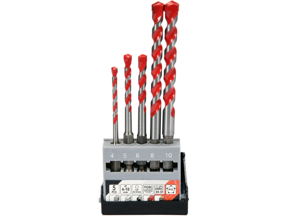 SET OF 5PCS UNIVERSAL DRILLS WITH HEX SHANK 4-10MMn [2]