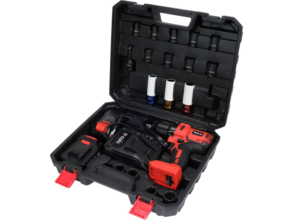 YATO 18V IMPACT TOOL SET: IMPACT WRENCH AND SOCKETS - 2X BATTERY 3 AH [2]