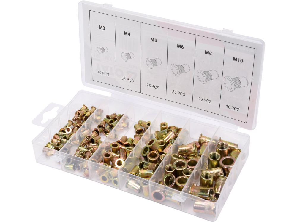 150 PCS M3-M10 MIXED THREADED STEEL RIVET NUTS [2]