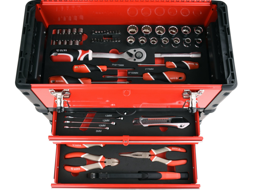 TOOL TROLLEY WITH 3 PARTS WITH TOOLS [10]