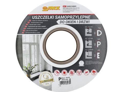 SEAL FOR WINDOWS AND DOORS EPDM TYPE P WHITE 100M [2]