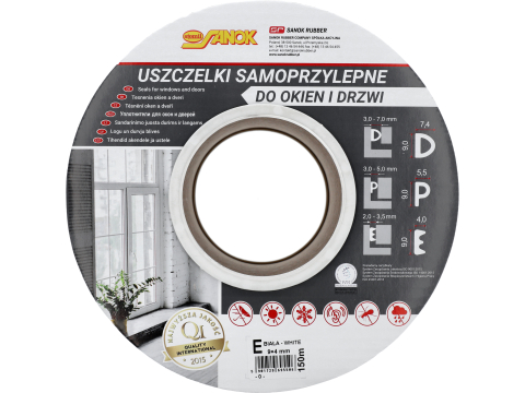 SEAL FOR WINDOWS AND DOORS EPDM TYPE E WHITE 150M [2]