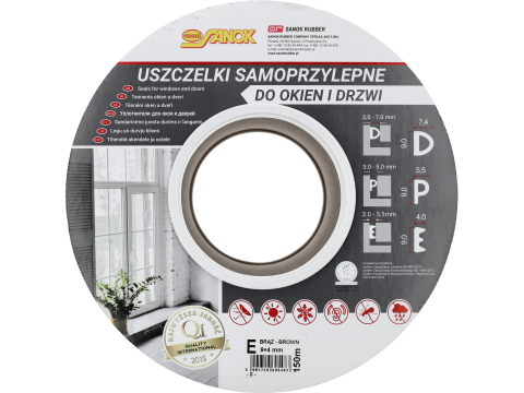 SEAL FOR WINDOWS AND DOORS EPDM TYPE E BROWN 150M [2]