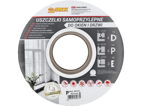 SEAL FOR WINDOWS AND DOORS EPDM TYPE P BROWN 100M [2]