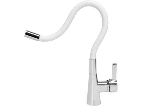 KITCHEN FAUCET WITH WHITE FLEXIBLE SPOUT [2]