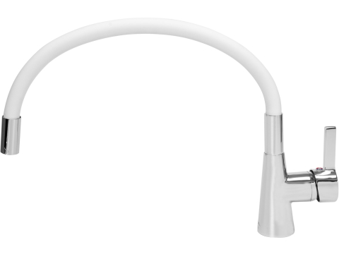 KITCHEN FAUCET WITH WHITE FLEXIBLE SPOUT [1]
