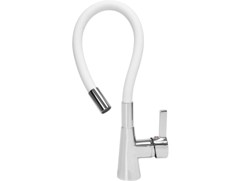 KITCHEN FAUCET WITH WHITE FLEXIBLE SPOUT [3]