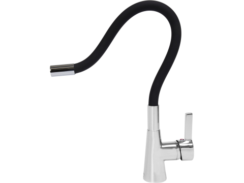 KITCHEN FAUCET WITH BLACK FLEXIBLE SPOUT [2]