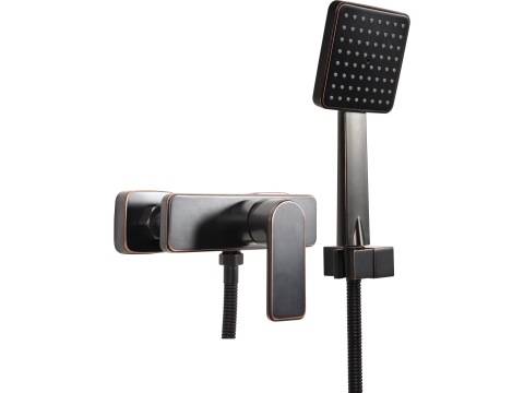Casă și grădină - SINGLE- LEVER SHOWER MIXER 'RETRO BLACK 3' WITH SHOWER SET