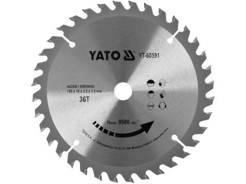 Scule electrice - TCT BLADE FOR WOOD 165X36TX16MM