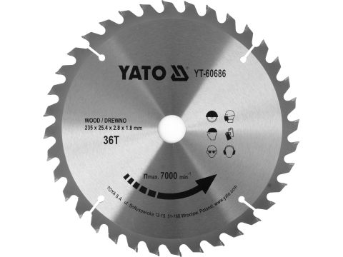Scule electrice - TCT BLADE FOR WOOD 235X36TX25,4MM