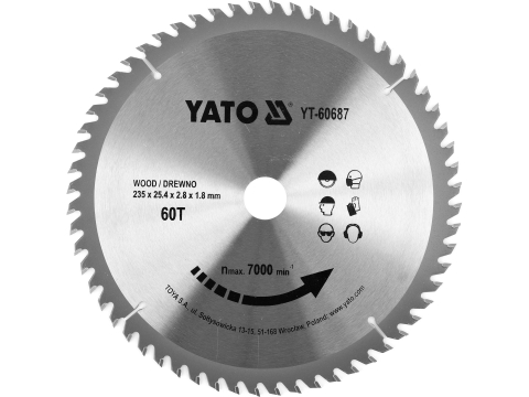 Scule electrice - TCT BLADE FOR WOOD 235X60TX25,4MM