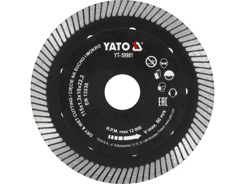 Taiere - DIAMOND BLADE TURBO FOR HARD COMPOSITE TILES 115MM