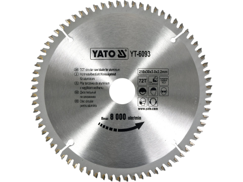 Taiere - TCT CIRCULAR SAW BLADE FOR ALUMINIUM 210X30X72 MM