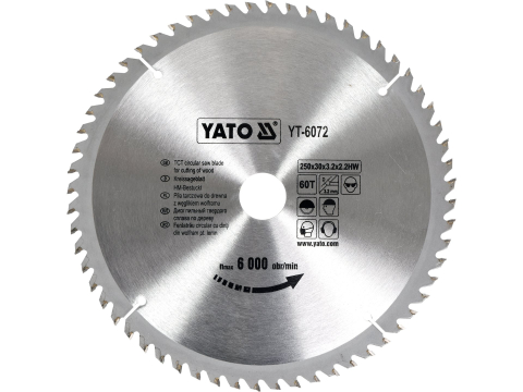 Taiere - TCT CIRCULAR SAW BLADE FOR CUTTING WOOD 250X60X30 MM