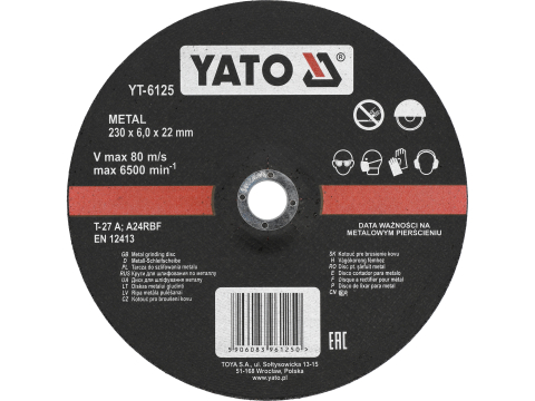 Taiere - METAL GRINDING DISC 230X6.0X22 MM