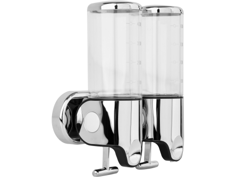 DOUBLE WALL MOUNTED SOAP DISPENSER 2*500ML CHROME [3]