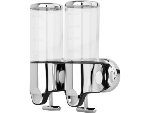 DOUBLE WALL MOUNTED SOAP DISPENSER 2*500ML CHROME [1]