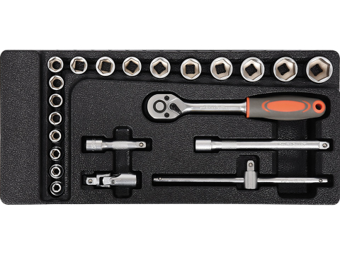 6 DRAWERS ROLLER CABINET WITH TOOL INSERT, 302PCS [15]