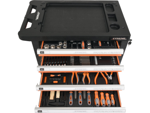 6 DRAWERS ROLLER CABINET WITH TOOL INSERT, 302PCS [4]