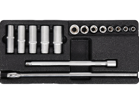 6 DRAWERS ROLLER CABINET WITH TOOL INSERT, 302PCS [9]