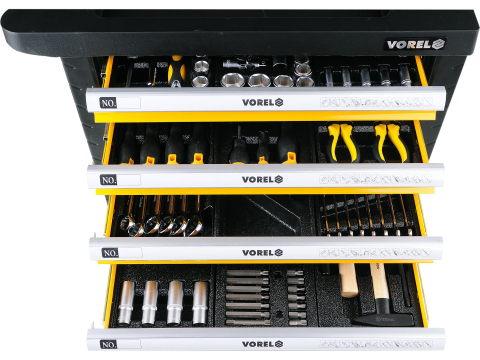 6 DRAWERS ROLLER CABINET WITH TOOL INSERT / 177PCS [3]