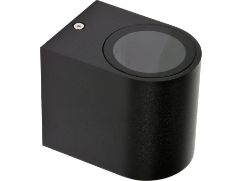 Lampi pentru exterior - OUTDOOR WALL LAMP BLACK ALUMINIUM 1XGU10 HALF OVAL