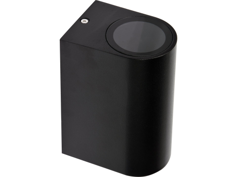 Lampi pentru exterior - OUTDOOR WALL LAMP BLACK ALUMINIUM 2XGU10 HALF OVAL