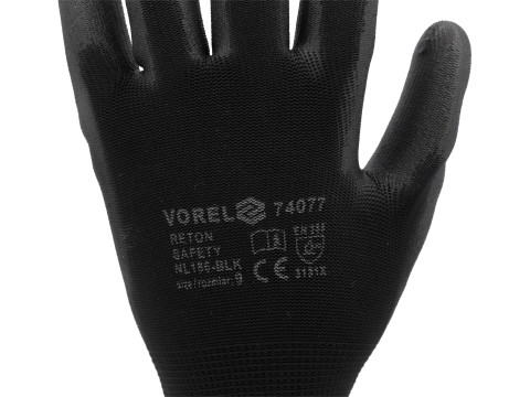 WORKING GLOVES BLACK 9" W/O HEADER [6]