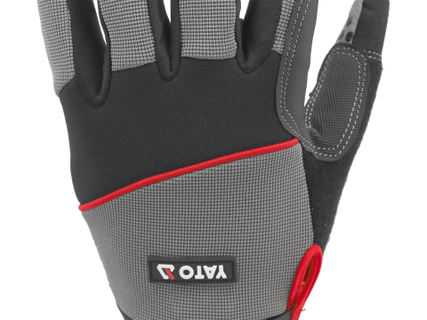 SYNT. LEATHER GLOVES ANTI-SLIP SILICONE DOTS S. 10 [4]