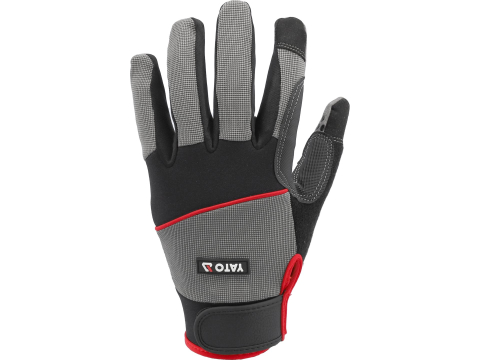 SYNT. LEATHER GLOVES ANTI-SLIP SILICONE DOTS S. 10 [2]