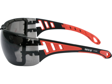 SAFETY GLASSES WITH GREY LENSES AND ELASTIC STRAP [1]