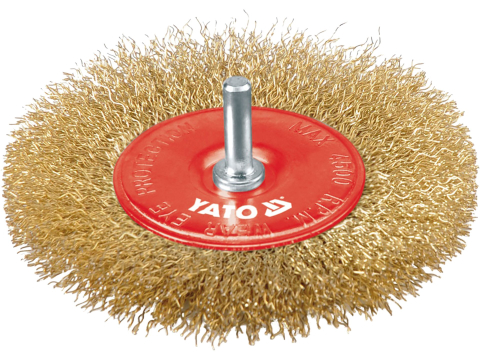 Polizare si polisare - CIRCULAR BRUSH WITH SHAFT, CRIMPED BRASS WIRE