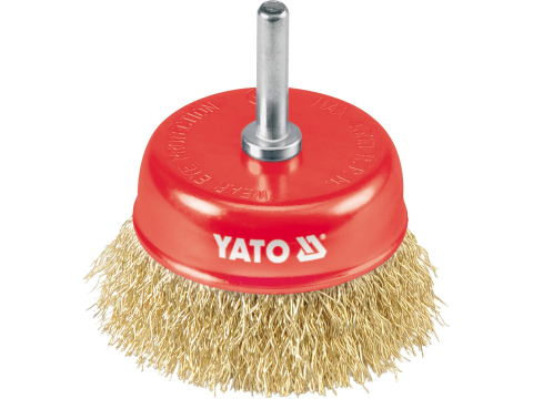 Polizare si polisare - CUP BRUSH WITH SHAFT, CRIMPED BRASS WIRE