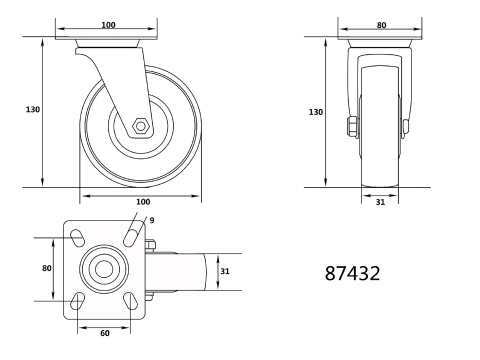 POLYAMIDE SWIVEL CASTER [1]
