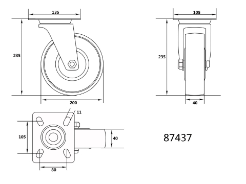 POLYAMIDE SWIVEL CASTER [1]