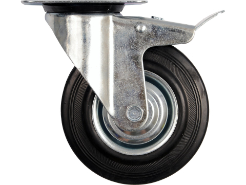 Atelier - DOUBLE BRAKE SWIVEL CASTER WITH BLACK RUBBER