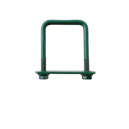 Cleme și Coliere pentru Gard - Set 10 Surub Colier Tip U Pentru Stalp 120x110mm - VERDE RAL6005