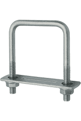 Cleme și Coliere pentru Gard - Set 25 Surub Colier Tip U Pentru Stalp 30x50 - Zincat Alb