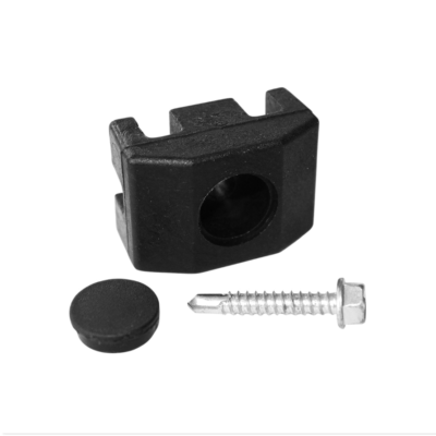 Cleme și Coliere pentru Gard - Set 20 clema 40x30 plastic pentru panouri gard bordurate cu surub DIN 7504K 5,5x32mm Negru
