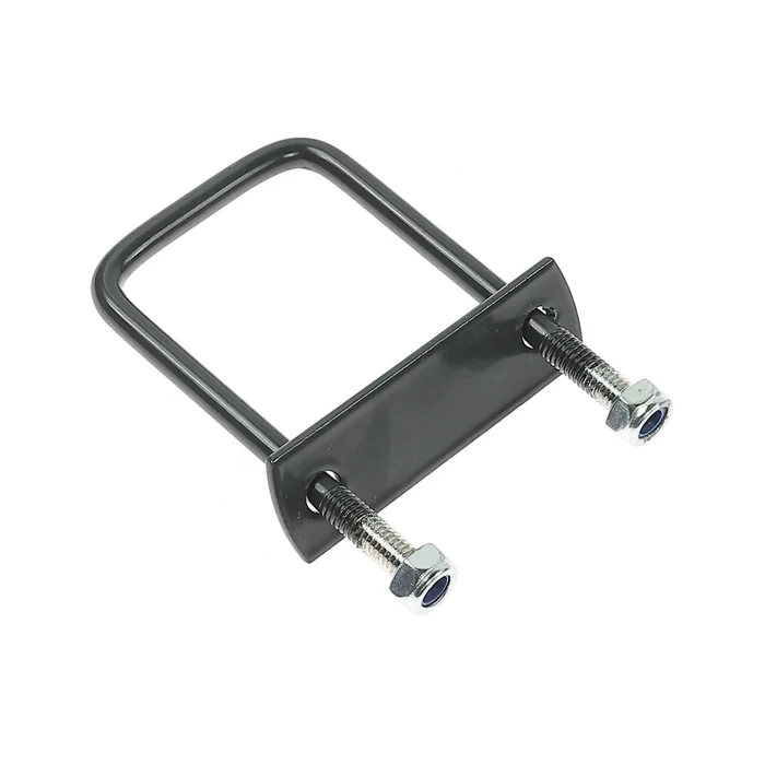 Set 25 Surub colier tip U patrat Gri Antracit pentru prindere Gard cu Placuta si Piulita, pentru Teava 60x40mm, RAL7016